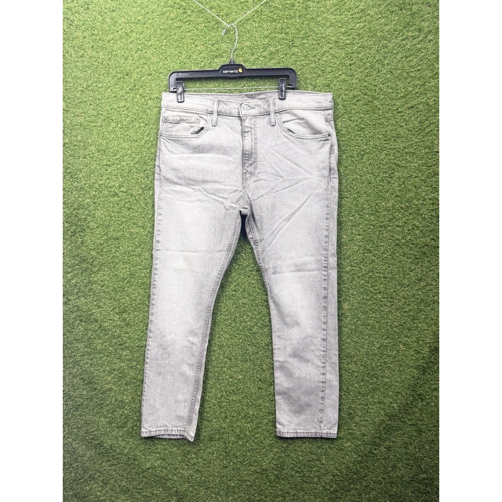 Levis 510 Jeans Mens 36x30 Slim Fit Gray Denim Casual Everyday Whisker Fade